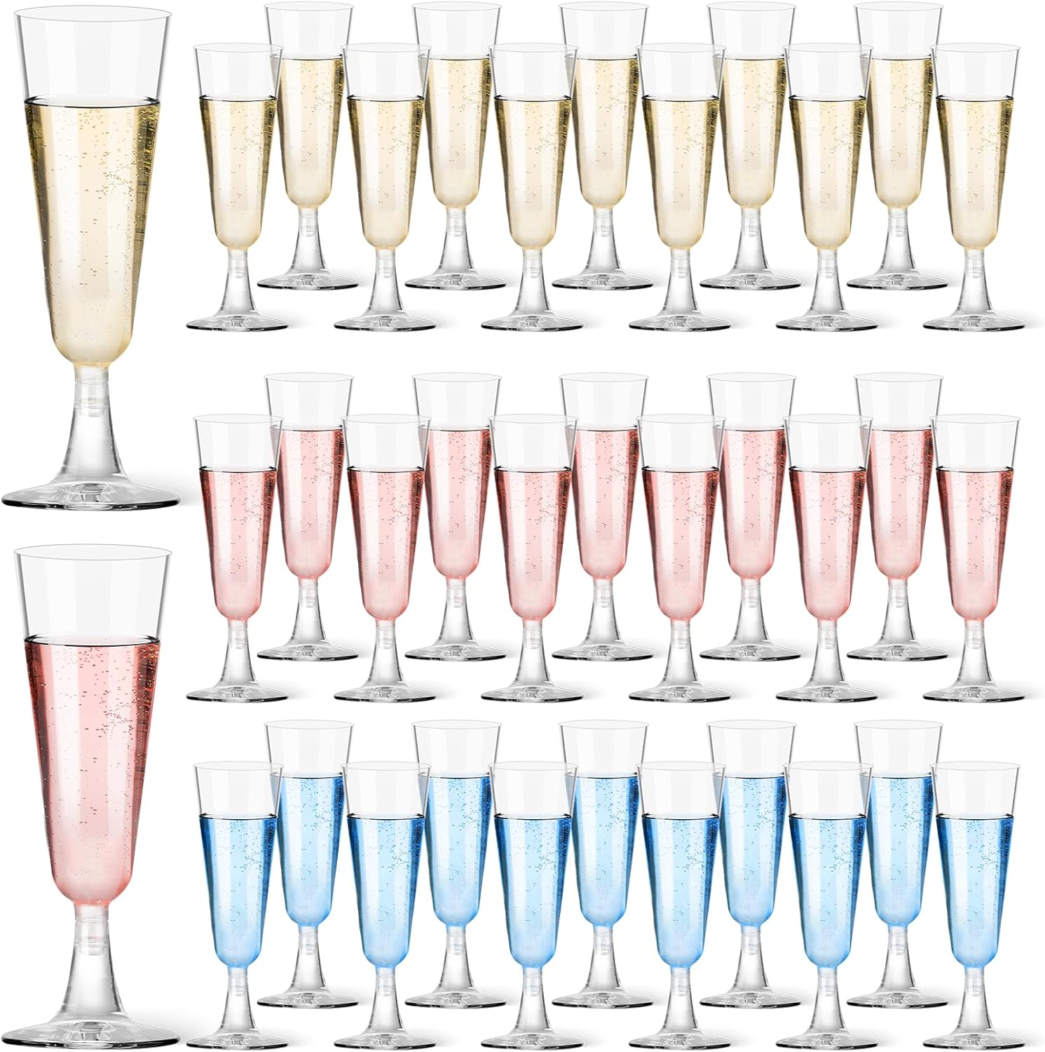 Plastic Champagne Flutes 40 Pa - Eve Party ulasan dan harga